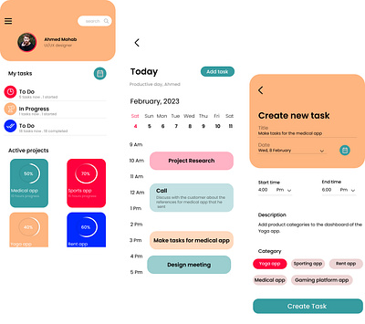 Task planner app design figma mobile app mobile app design mobile design product designer ui ux