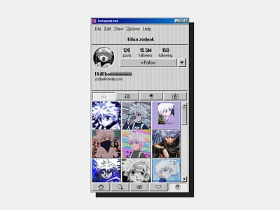 Instagram on windows 98 design retro ui vector