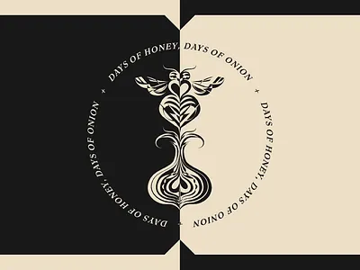 days of honey, days of onion after effects arabic art nouveau bee bittersweet graphic design heart honey illustration illustrator mantra onions quotes symmetry vector vegetable