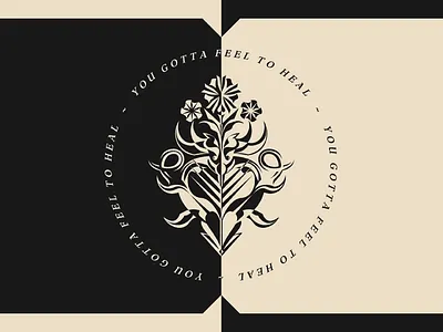 you gotta feel to heal adobe illustrator after effects art nouveau carl jung feel healing heart illustration mantra plants podcast symmetry therapy this jungian life