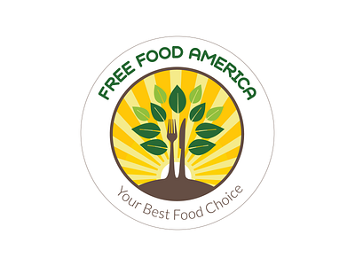 Free Food America Logo design food logo graphic design illustration logo nutrition logo typography vector