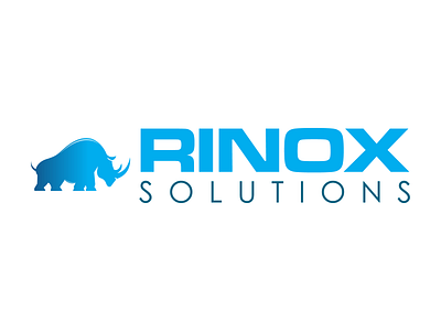 Rinox Solutions Logo animal logo branding design graphic design illustration industrial logo rino logo sales typography vector