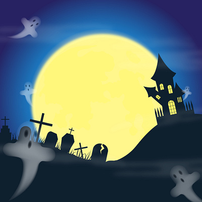 Mystical cemetery illustration adobe illustrator design ghost graphic design illustration mystery vector