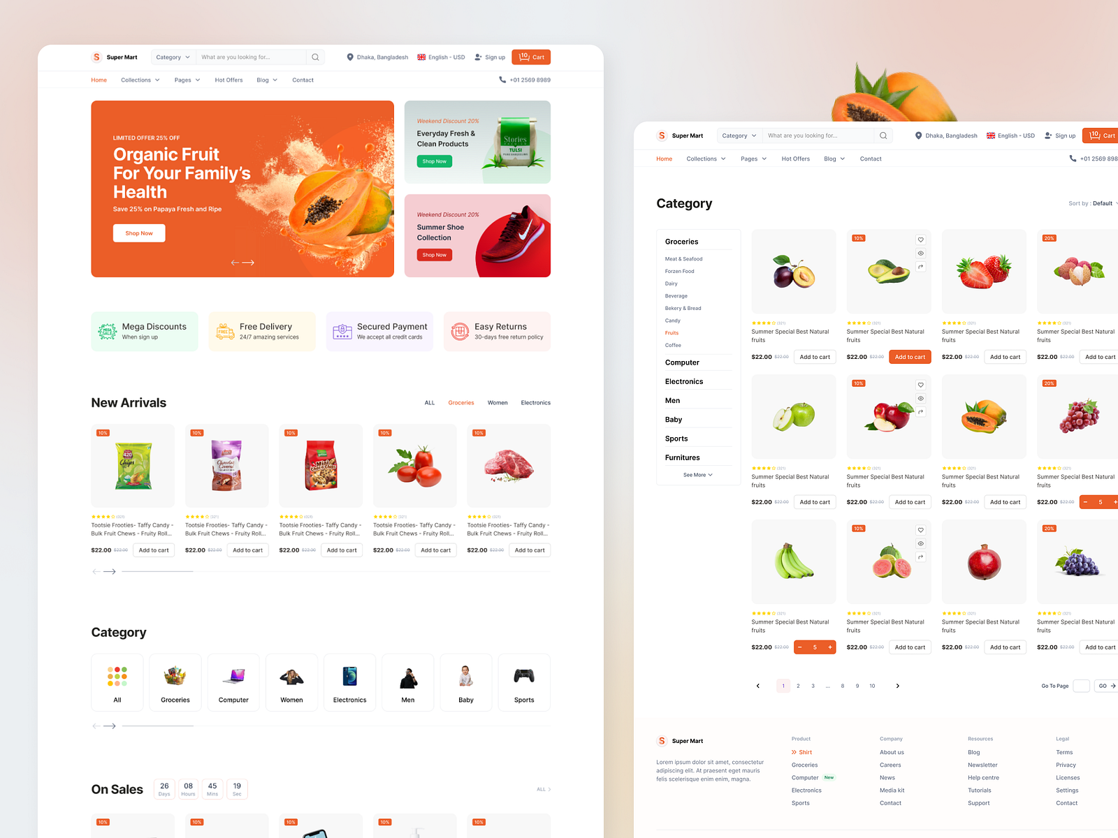 Ecommerce home, product category page by Ruly Khatun on Dribbble