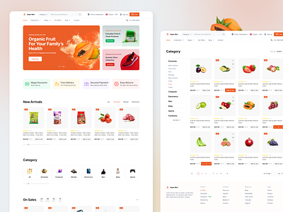 Ecommerce home, product category page cosmetic design ecommerce electronics fashion food furniture jewelry online store store template design ui ux website woocommerce