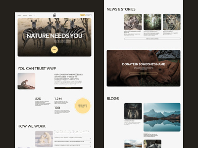 WWF website blog clean design figma homepage main page minimal mobile mobile menu mobile version modern nature responsive top menu ui uxui webdesign website