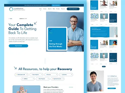 Cured Nation Website Blog Page Redesign animation blog page branding care design doctors graphic design home page illustration landing page logo medical mental health news typography ui design uiux ux design vector websites