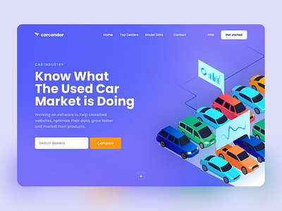 Carcondor automobile car industry cars clean data software illustration minimal modern transport ui uiux ux vehicle web design website design