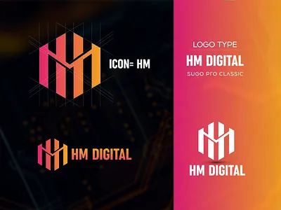 HM Digital Logo & Branding 2d 3d app logo blockchain branding creative logo flat logo graphic design hm icon hm logo icon design illustration logo logo design logotype symbol tech logo typography unique logo vector