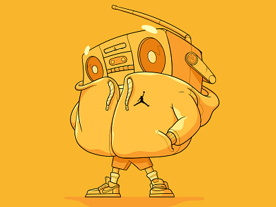 Mr. Boom boombox character design gold golden illustration jordan musictape nft