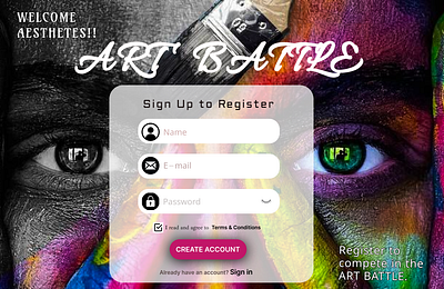 Art contest registration dailyui 001 ui art