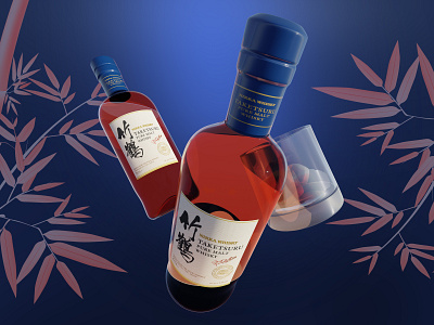 Render of a whiskey bottle (3-D) 3d design illustration
