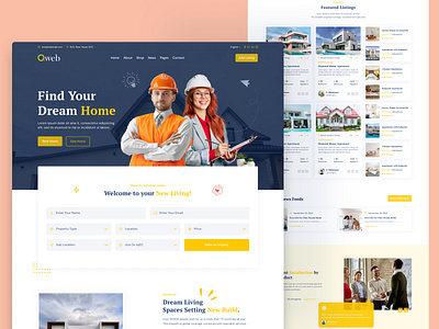 Real Estate Landing Page architecture bilder branding flat sell house rent landing page proparty realstate business