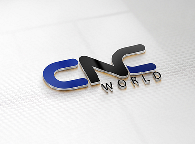 CNC world Machineries company Logo business logo company logo design logo minimalist logo monogram logo text logo