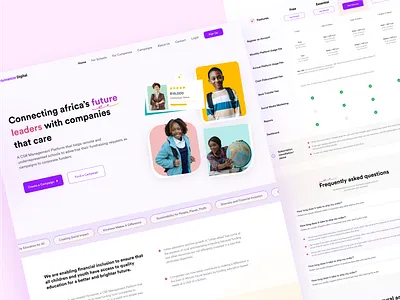 NGO Charity Website Platform design education charity landing page learning website school charity ui uiux