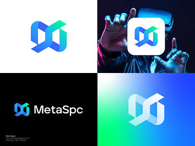 Metaverse, Futuristic, Virtual Reality, Abstract Modern Logo 3d logo abstract logo brand identity brand mark branding creative futuristic gradient logo identity logo logo design meta metaverse minimalist logo modern logo monogram technology visual identity vr logo web3