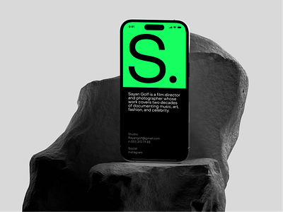 iPhone 14 Pro Mockups 3d 3d illustration blender green interface iphone layout mobile mockup portfolio rock typography