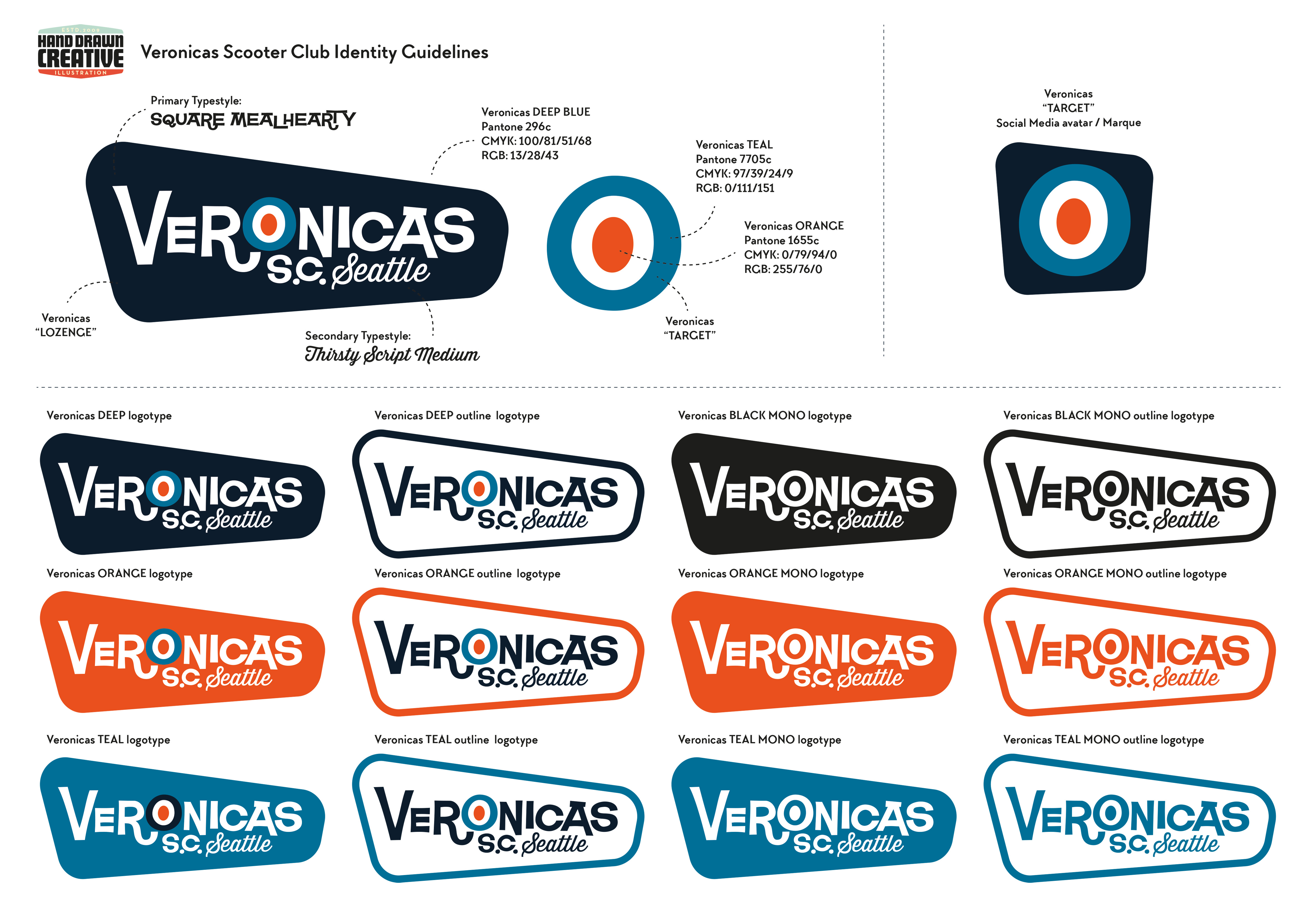 Veronicas – Scooter Club Logo Design club female first lambretta logo mod retro scooter typography vector vespa vintage