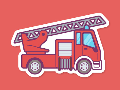 Fire Truck Illustration children childrens illustration clean cute design drawing fire firetruck illustration illustrator kids kids illustration red vector vehicle