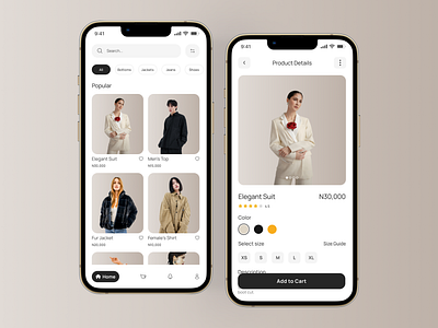 Clothing App clothing design mobile ui uidesign