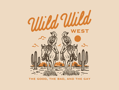 WILD WILD WEST apparel design badge design design graphic design illustration logo tshirtdesign ui vintage vintage design