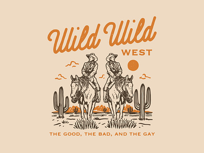 WILD WILD WEST apparel design badge design design graphic design illustration logo tshirtdesign ui vintage vintage design