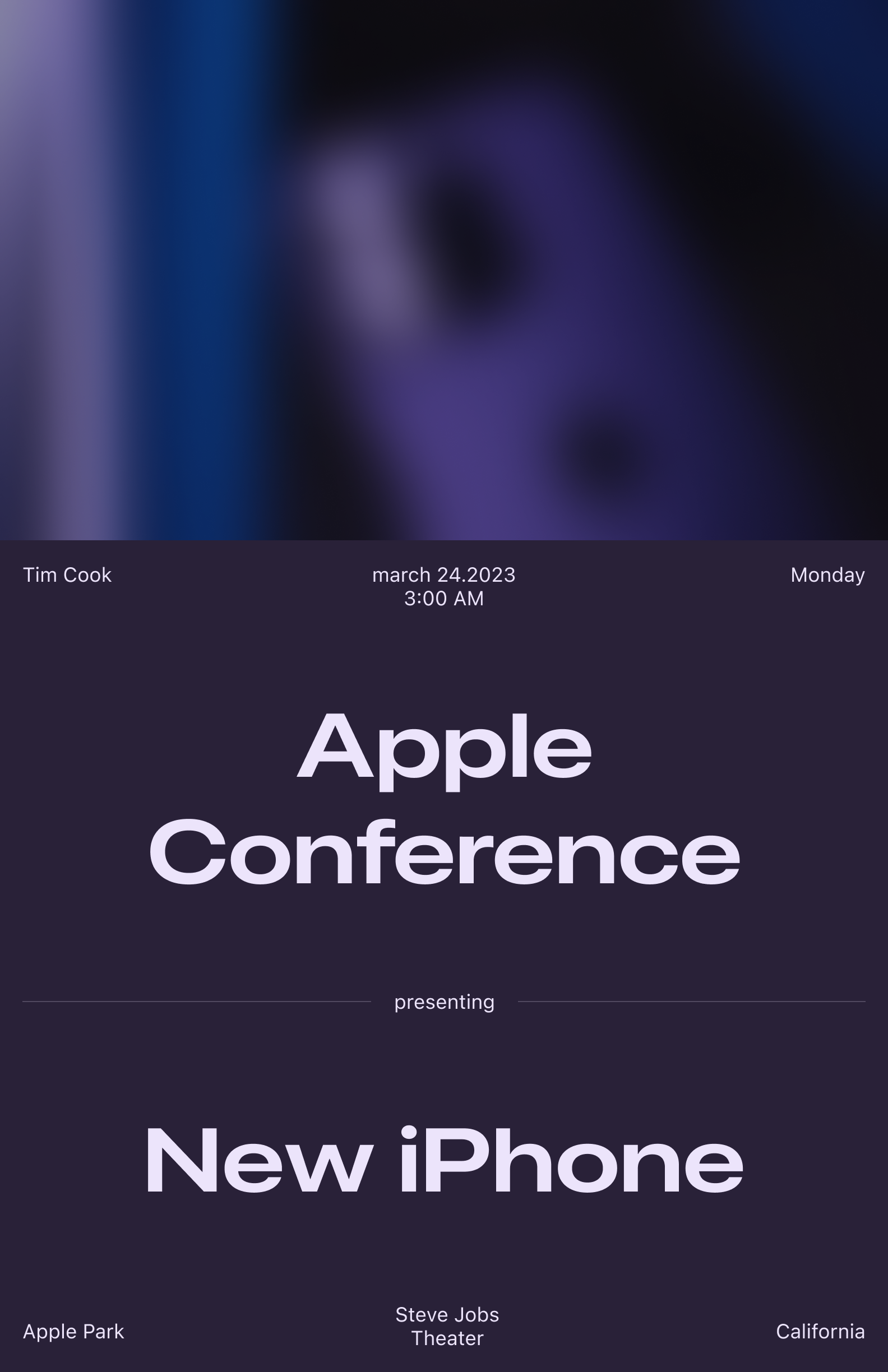Apple Conference - poster branding figma graphic design typography ui