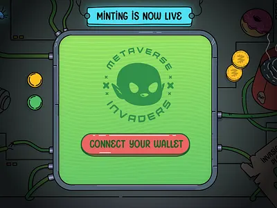 Minting Page Metaverse Invaders alien aliens design illustration invaders metaverse nft page ui ux web3