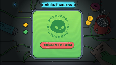 Minting Page Metaverse Invaders alien aliens design illustration invaders metaverse nft page ui ux web3