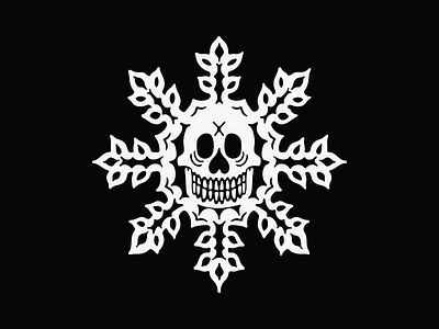 Deadly snowflake - Digital illustration black and white dark art hand drawn illustration l skull art