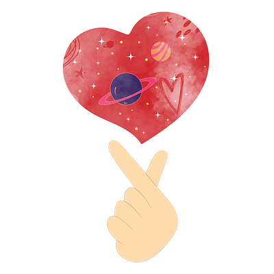 You belong clipping mask cute finger heart galaxy heart heart shape illustrator love outer space planets self love shine space sparkle stars stroke universe