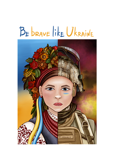 Be brave like Ukraine design illustration poster print stand with ukraine ukraine war