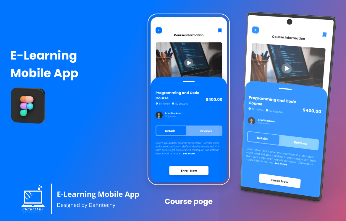 E - Learning Mobile App UI Design by Dahntechy on Dribbble