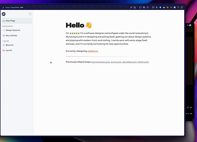 New Personal Site Preview dark mode figma grid grid view light dark mac apps minimal personal personal site portfolio table ui video web