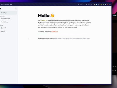 New Personal Site Preview dark mode figma grid grid view light dark mac apps minimal personal personal site portfolio table ui video web