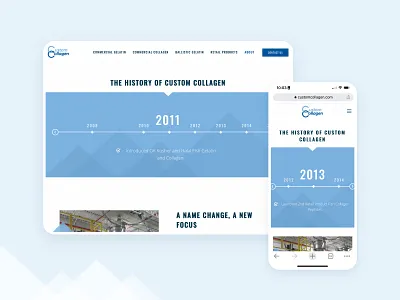 Custom Collagen :: Company Timeline interactive
