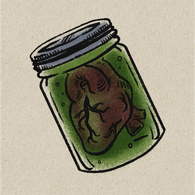 Pickle me when I'm dead illustration pickle jar tattoo