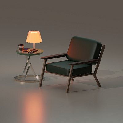 tuesday chair and some table stuff 3d blender chair design graphic design lamp table