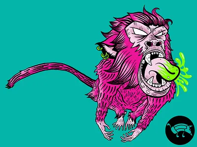 Mad Monkey affinity angry character character design comic fury graffiti halftones illustration mad monkey pencildog street art