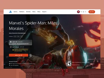 PlayStation Games Website - Concept Design clean concept games minimalist modern pc playstation ps4 ps5 sleek spider man ui web website