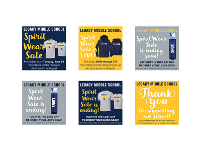LMS Spirit Wear Sale social media images branding graphic design marketing materials small business design social media
