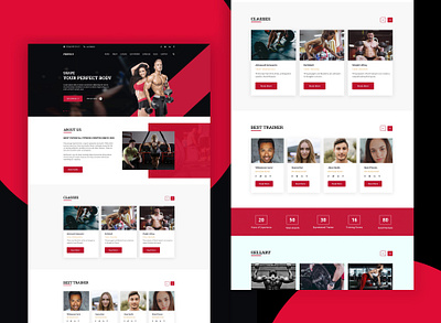 Gym/Fitness Website UI Design app branding design graphic design ui ui design ux web website design