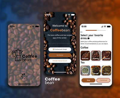 Coffeebean Mobile App UI Design Shot app branding design graphic design illustration logo typography ui ux vector