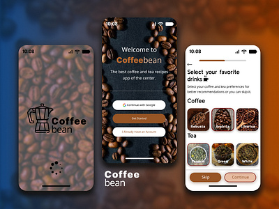 Coffeebean Mobile App UI Design Shot by Merve Tuncer on Dribbble