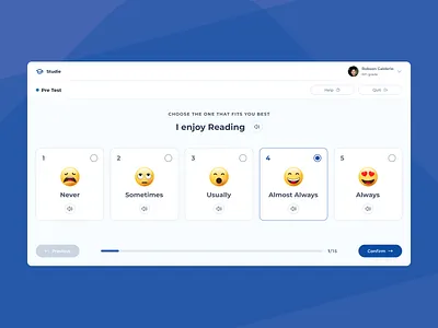 Class Platform - Student Survey class design interface product question questionary read steps student survey ui uiux