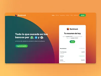 Banktrack · Finance control in your inbox app branding graphic design ui ux