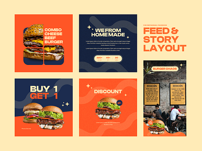 CHAOS | Product Visuals branding burger design facebook feed graphic design illustration instagram landing page layout logo minimalist orange simple sosmed story ui vector