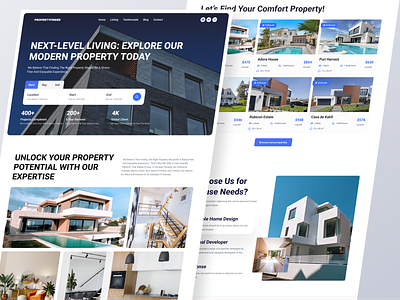PropertyFinder - Property Landing Page building clean design home house landing page property real estate ui ui design web design website