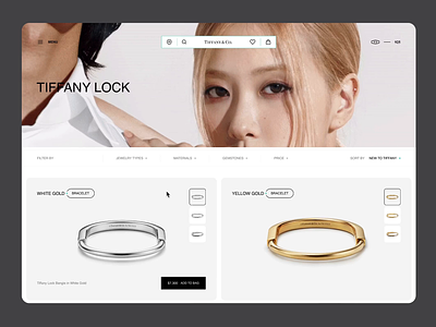 Tiffany & Co Website - Product Page animation branding concept design ecommerce figma prototype interface mobile motion motion graphics product product page tiffany website ui user experience user interface ux web web design web interaction