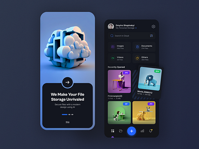 Cloud Keeper – File Storage Mobile App android app cards clean cloud creative dark files ii interface ios minimalism mobile nft product service startup storage ui ux